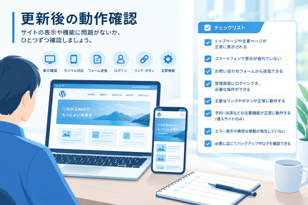 更新後に確認したいチェックリスト
